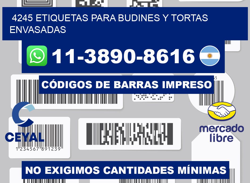 4245 etiquetas para budines y tortas envasadas