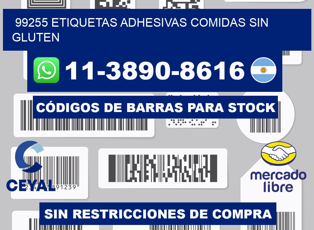 99255 etiquetas adhesivas comidas sin gluten