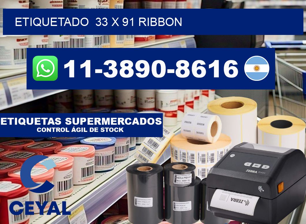 Etiquetado  33 x 91 ribbon