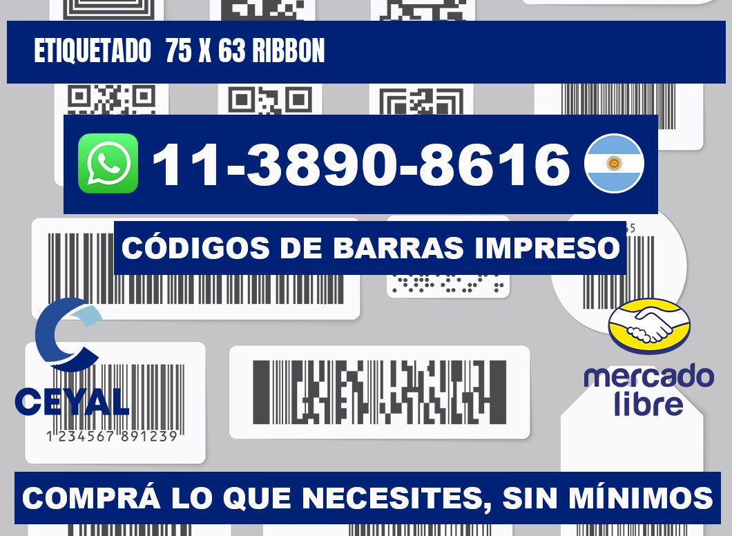 Etiquetado  75 x 63 ribbon