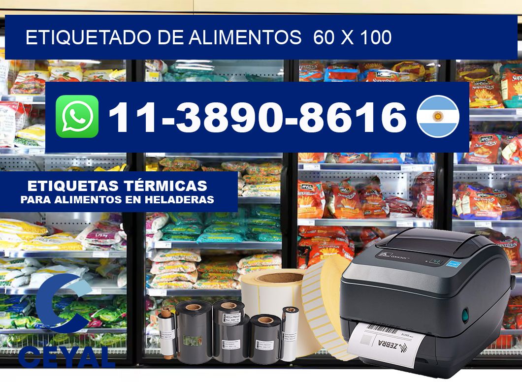 Etiquetado de alimentos  60 x 100