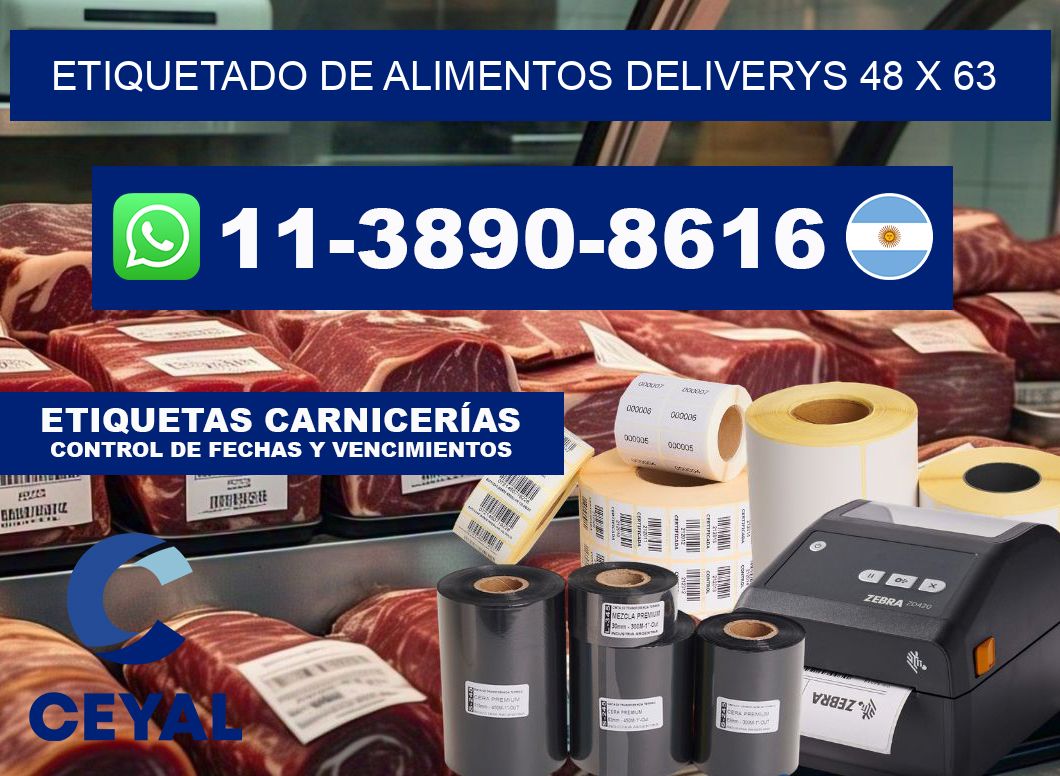 Etiquetado de alimentos deliverys 48 x 63