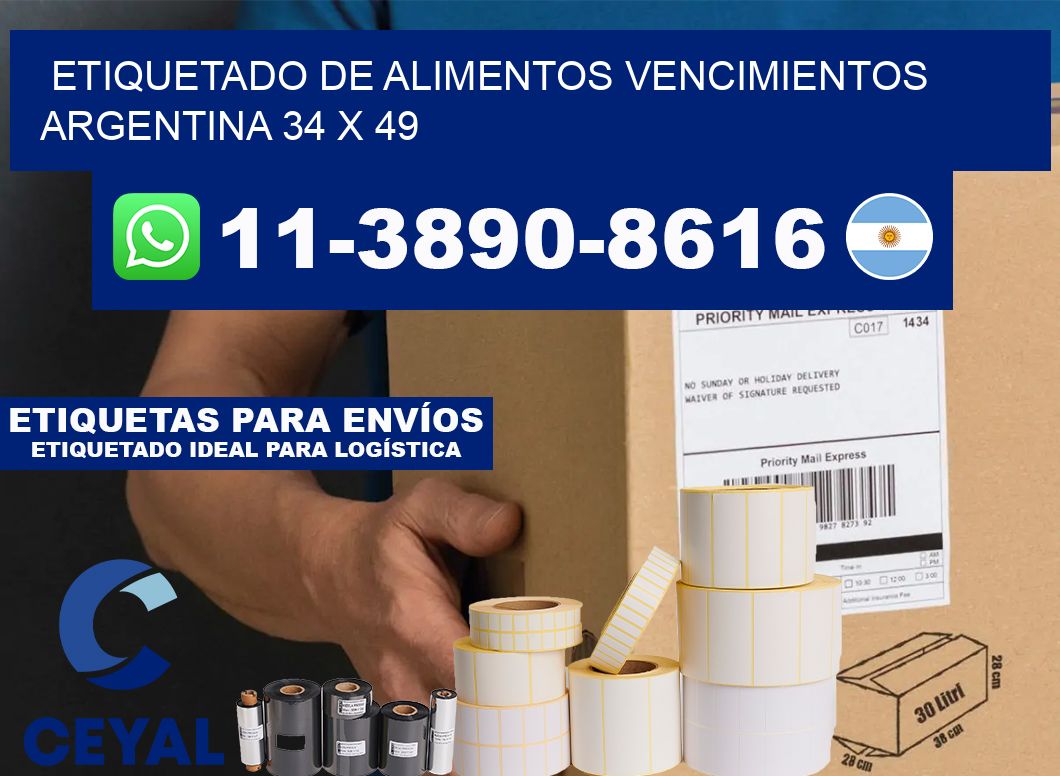 Etiquetado de alimentos vencimientos Argentina 34 x 49