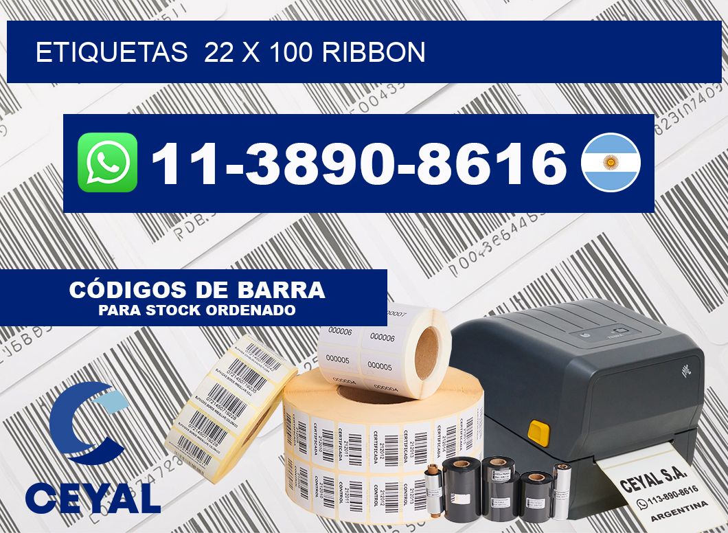 Etiquetas  22 x 100 ribbon