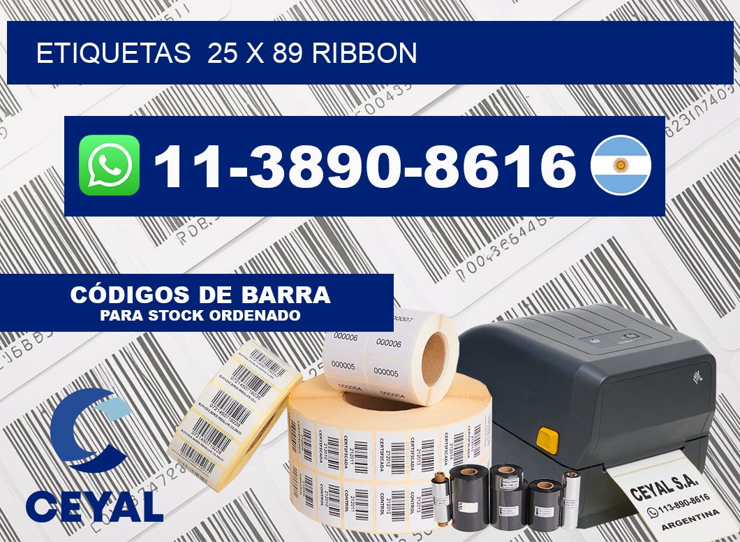 Etiquetas  25 x 89 ribbon