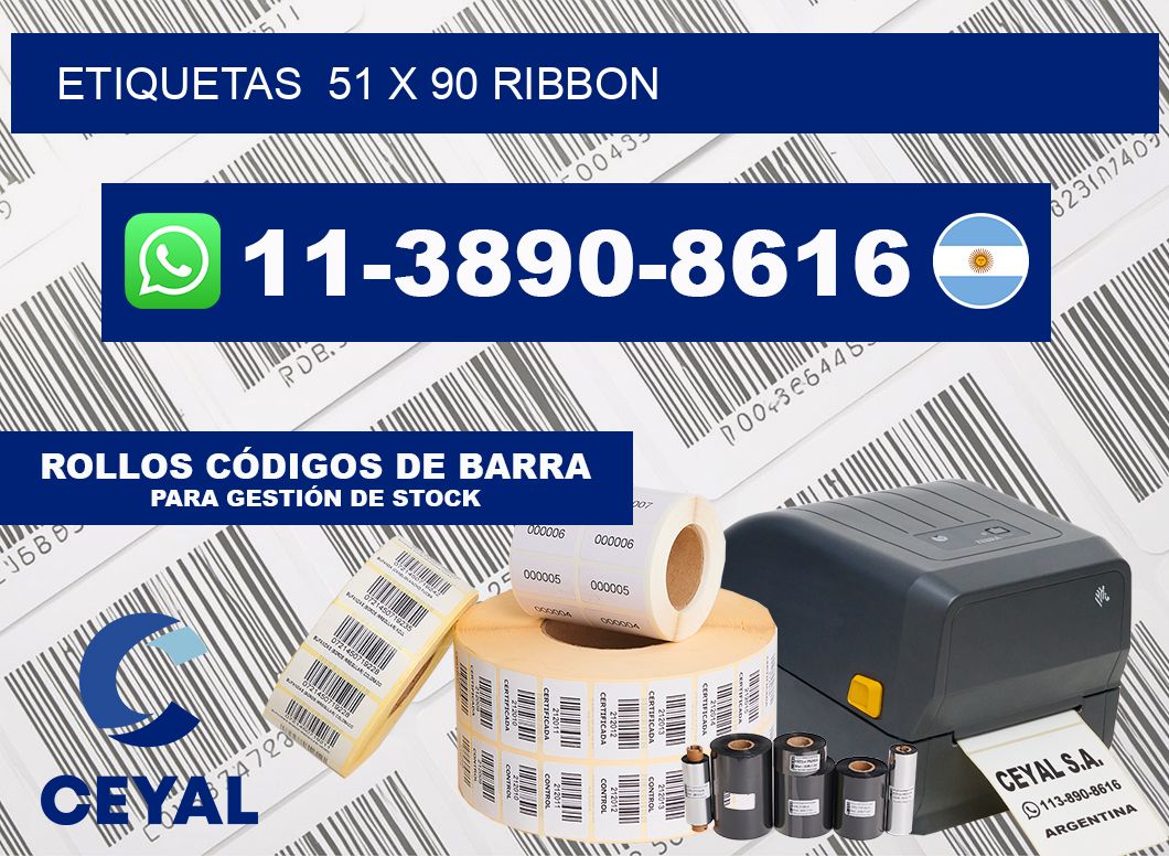 Etiquetas  51 x 90 ribbon