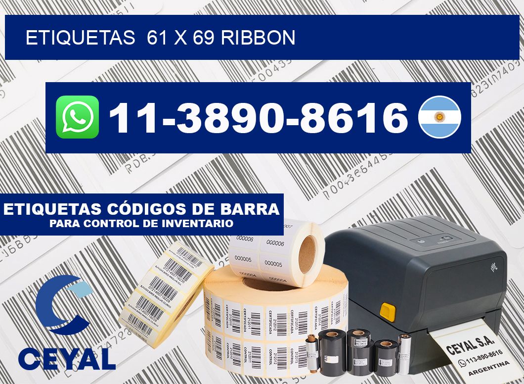 Etiquetas  61 x 69 ribbon