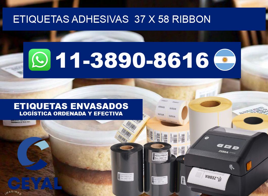 Etiquetas adhesivas  37 x 58 ribbon
