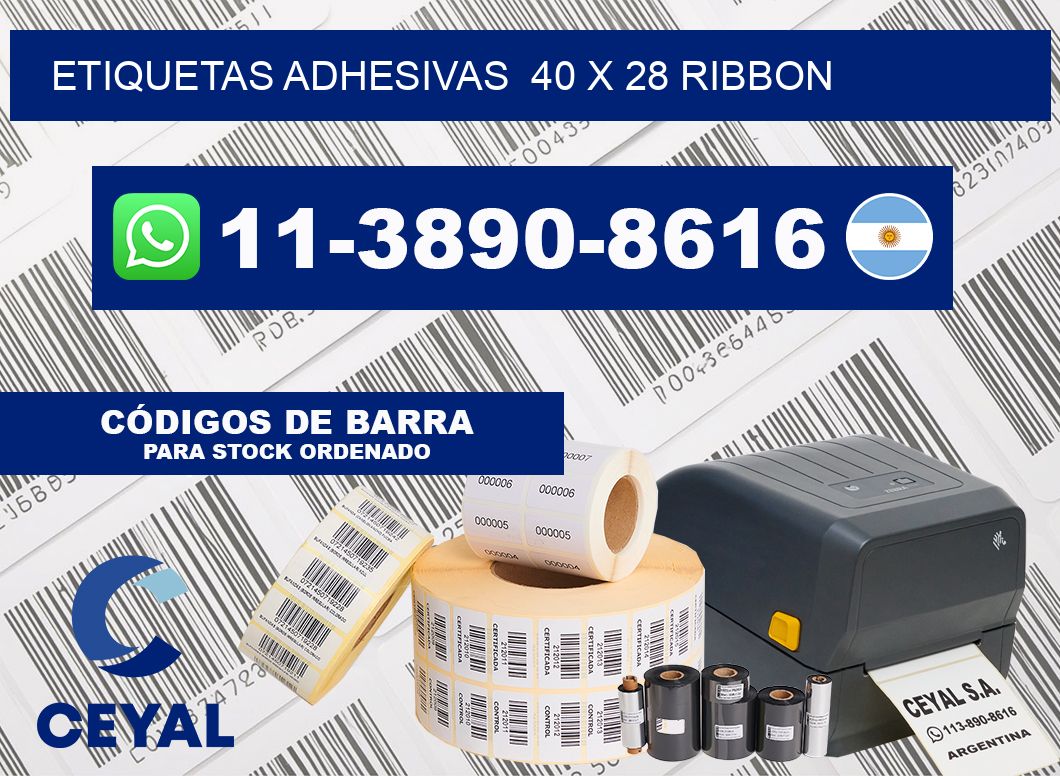 Etiquetas adhesivas  40 x 28 ribbon