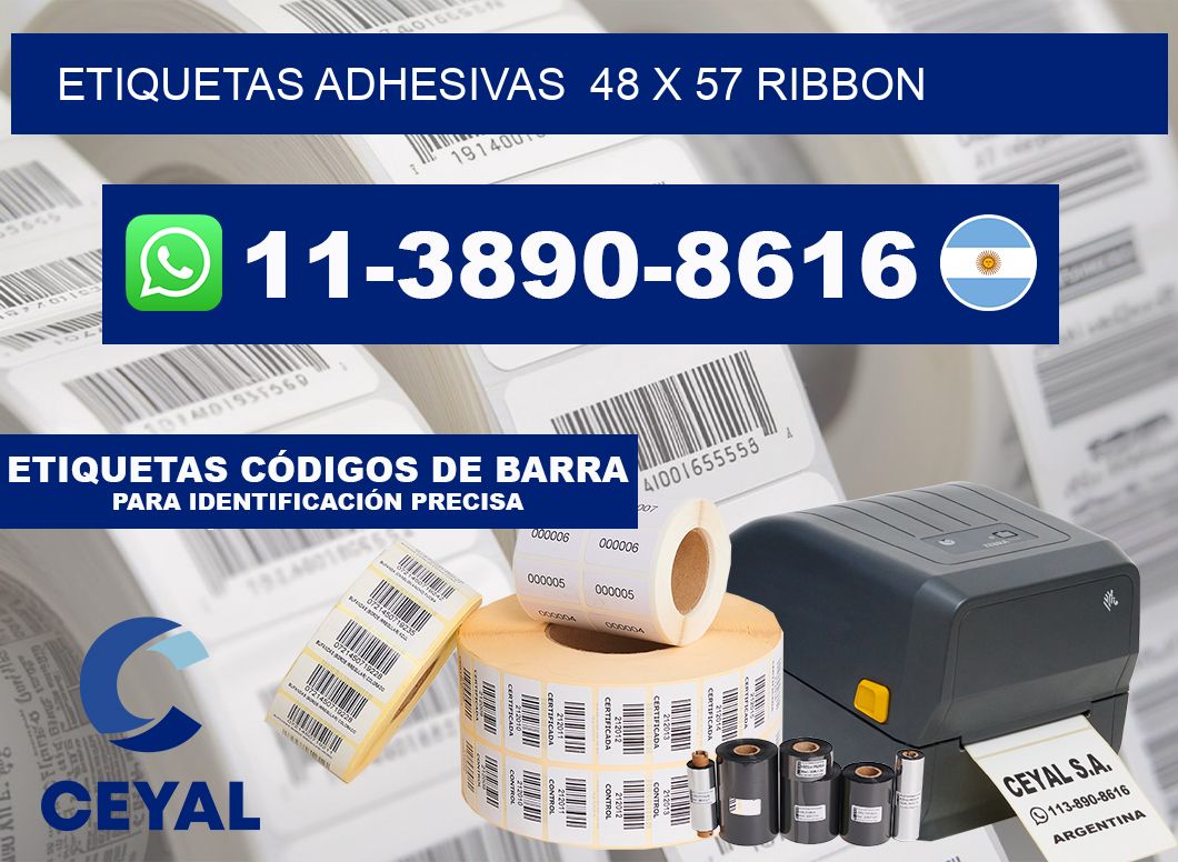 Etiquetas adhesivas  48 x 57 ribbon