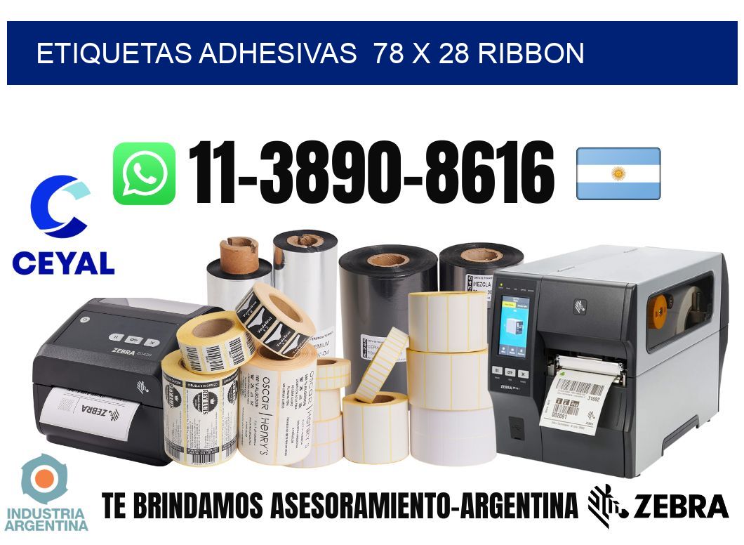 Etiquetas adhesivas  78 x 28 ribbon