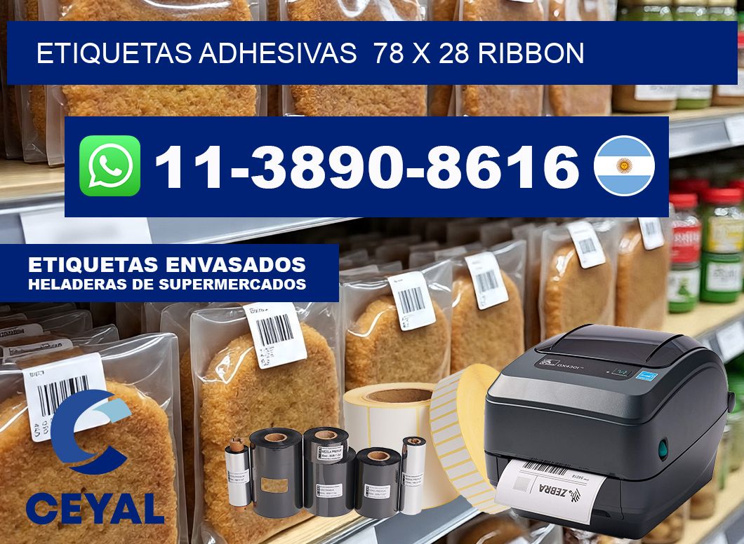 Etiquetas adhesivas  78 x 28 ribbon