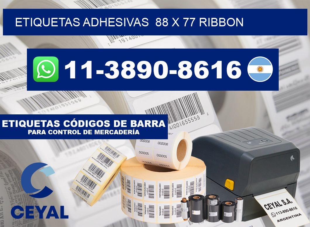 Etiquetas adhesivas  88 x 77 ribbon