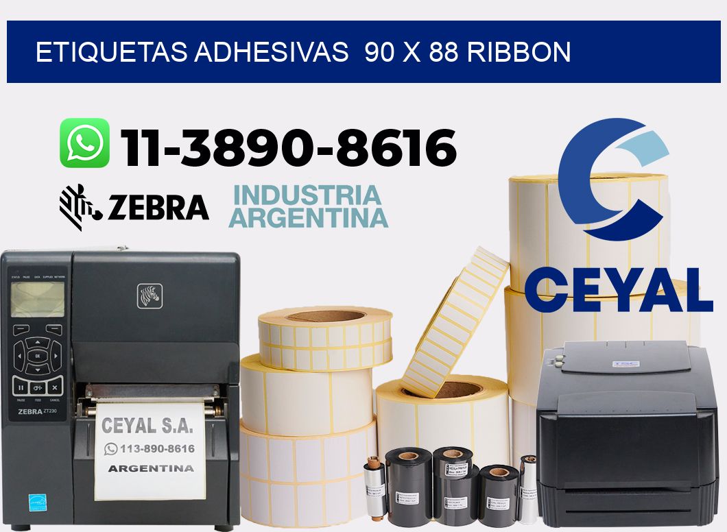 Etiquetas adhesivas  90 x 88 ribbon