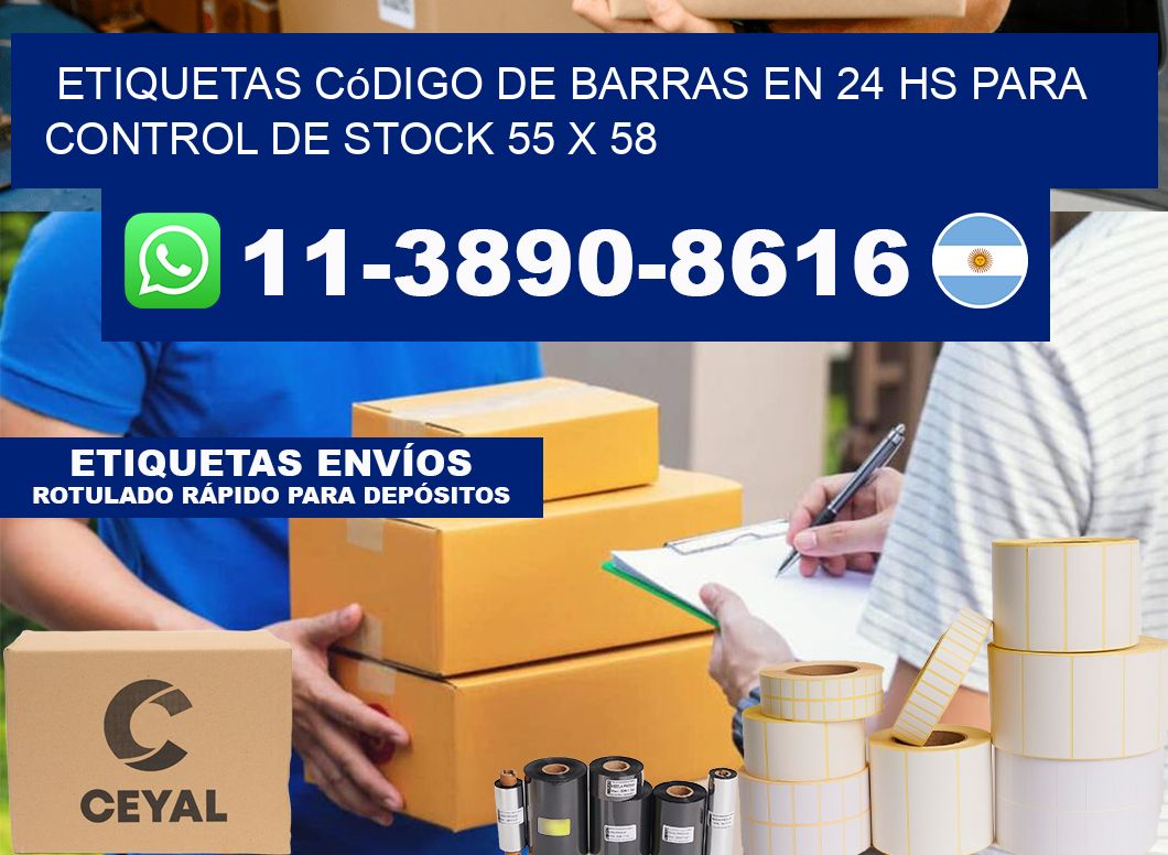 Etiquetas código de barras en 24 hs para control de stock 55 x 58