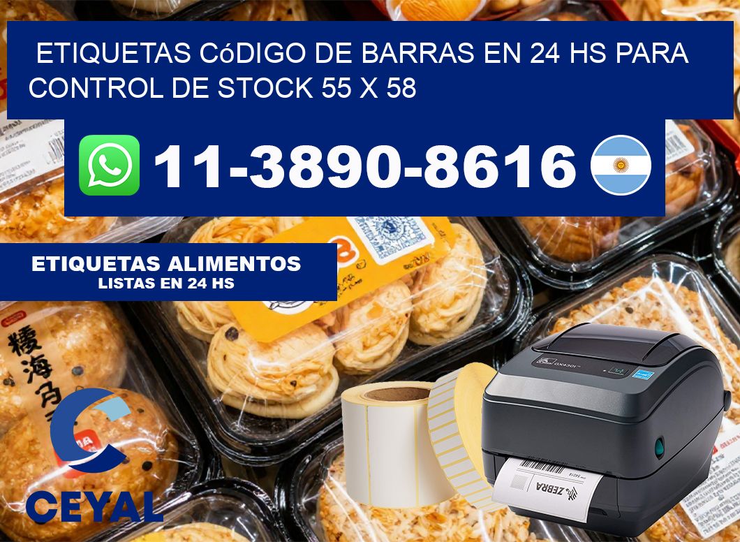 Etiquetas código de barras en 24 hs para control de stock 55 x 58