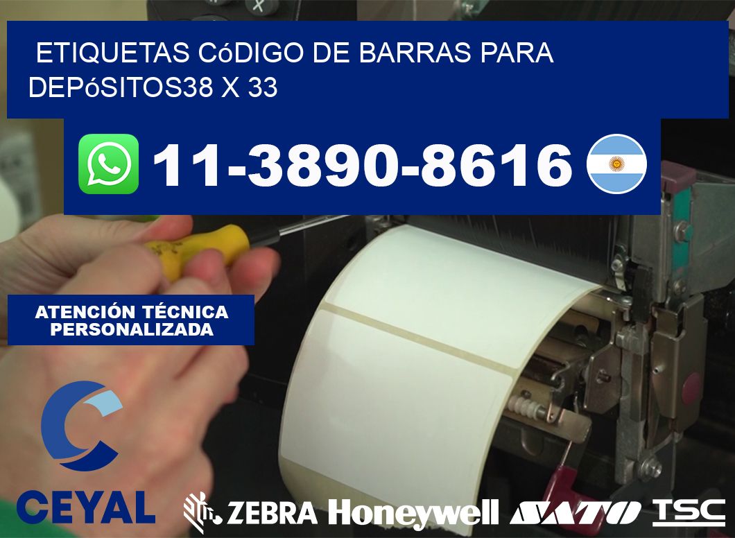 Etiquetas código de barras para depósitos38 x 33