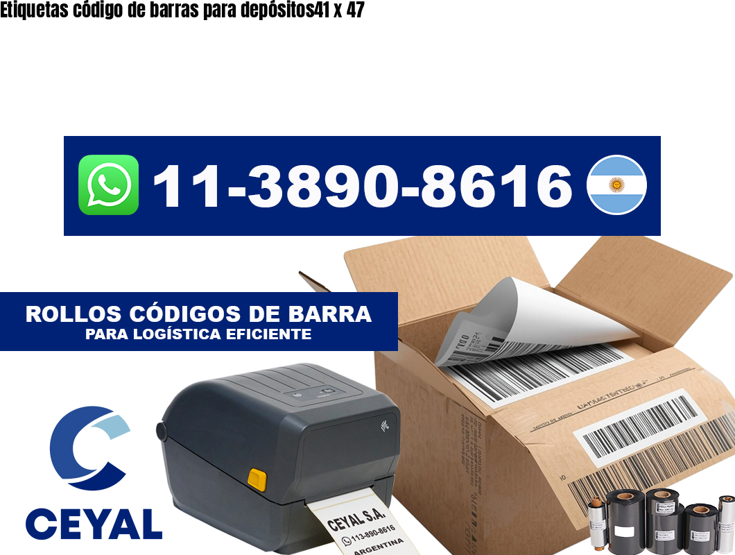 Etiquetas código de barras para depósitos41 x 47