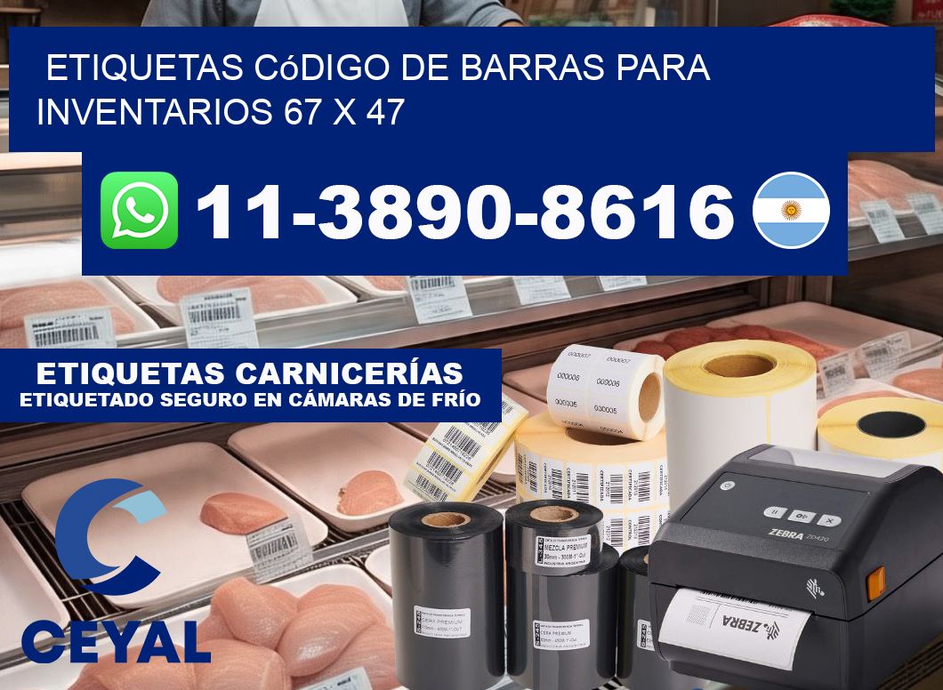 Etiquetas código de barras para inventarios 67 x 47