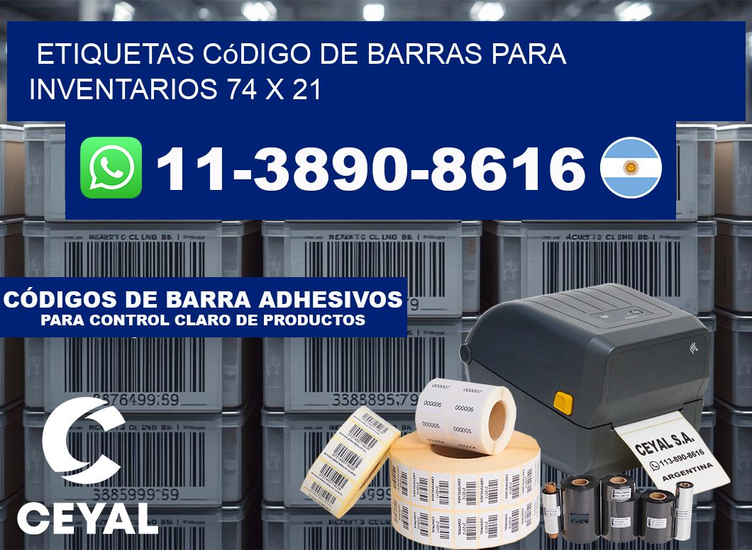 Etiquetas código de barras para inventarios 74 x 21