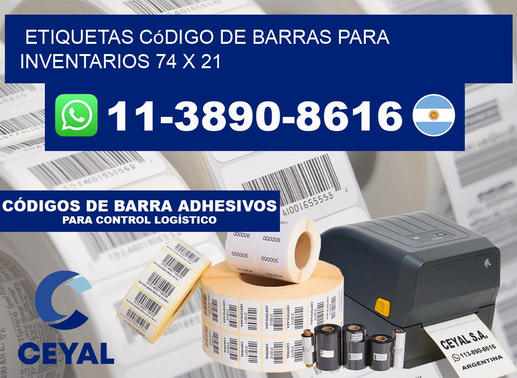 Etiquetas código de barras para inventarios 74 x 21