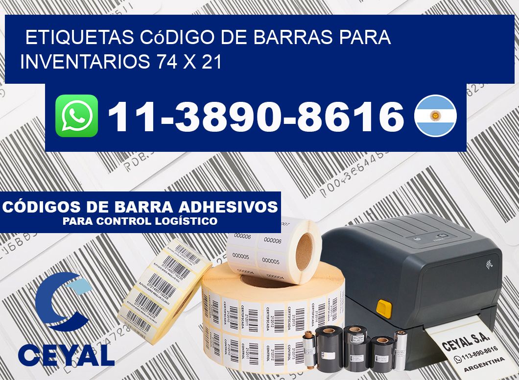 Etiquetas código de barras para inventarios 74 x 21
