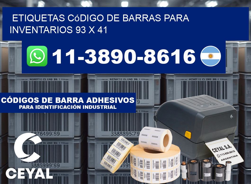 Etiquetas código de barras para inventarios 93 x 41