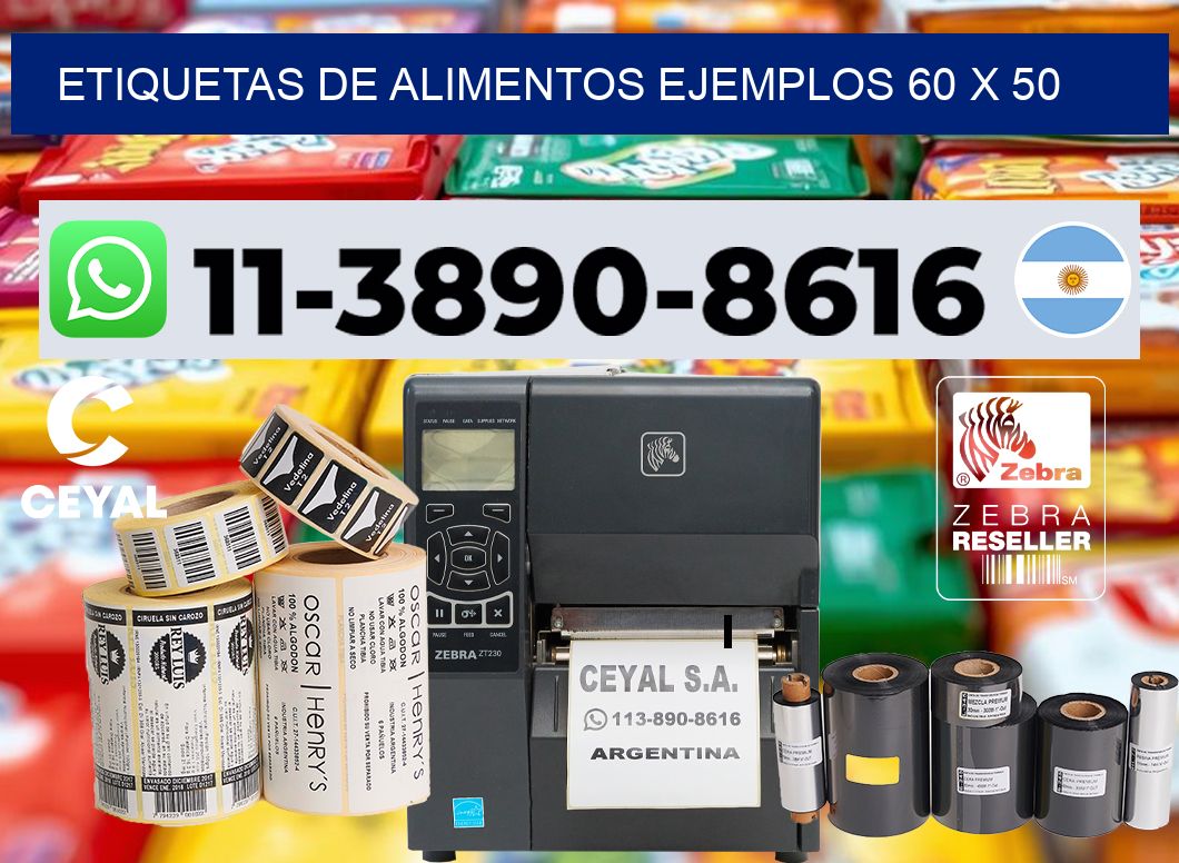 Etiquetas de alimentos ejemplos 60 x 50