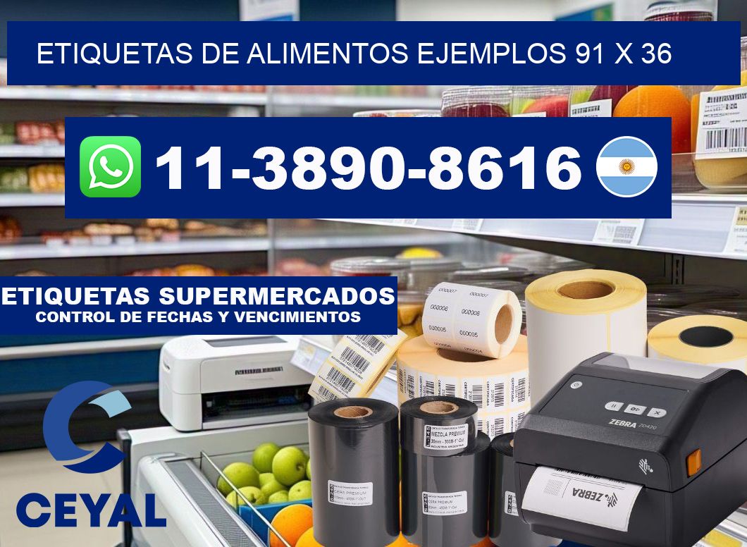 Etiquetas de alimentos ejemplos 91 x 36