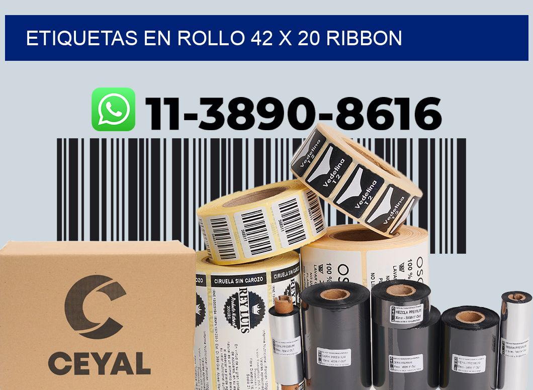 Etiquetas en rollo 42 x 20 ribbon