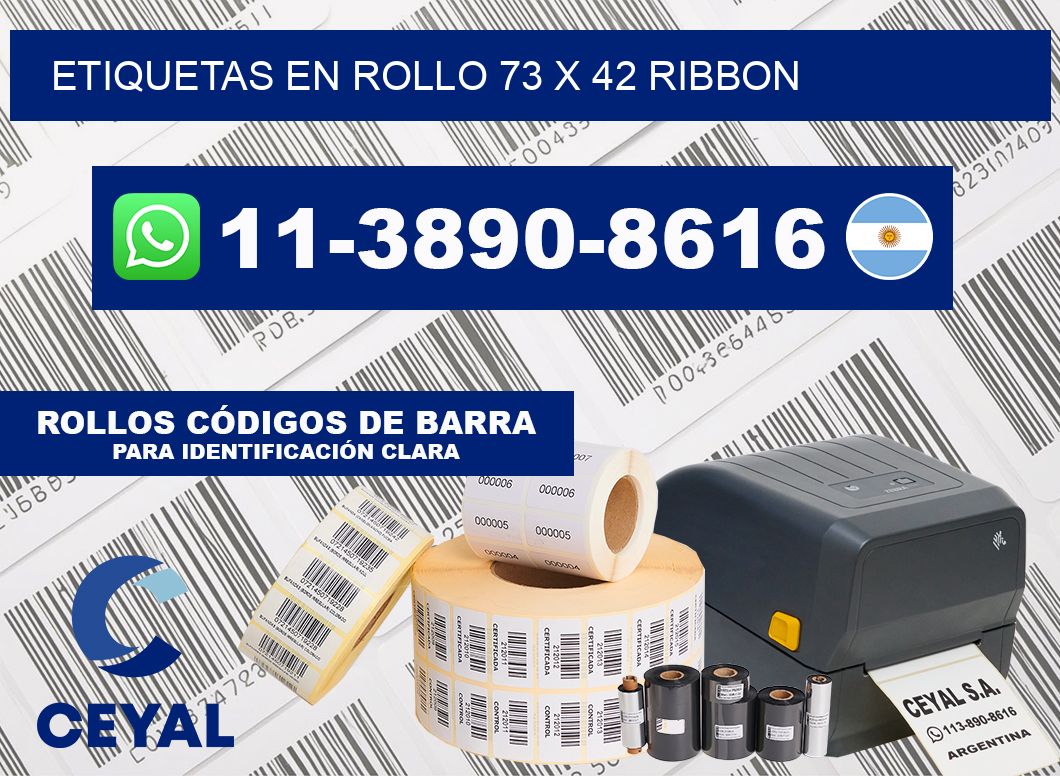 Etiquetas en rollo 73 x 42 ribbon