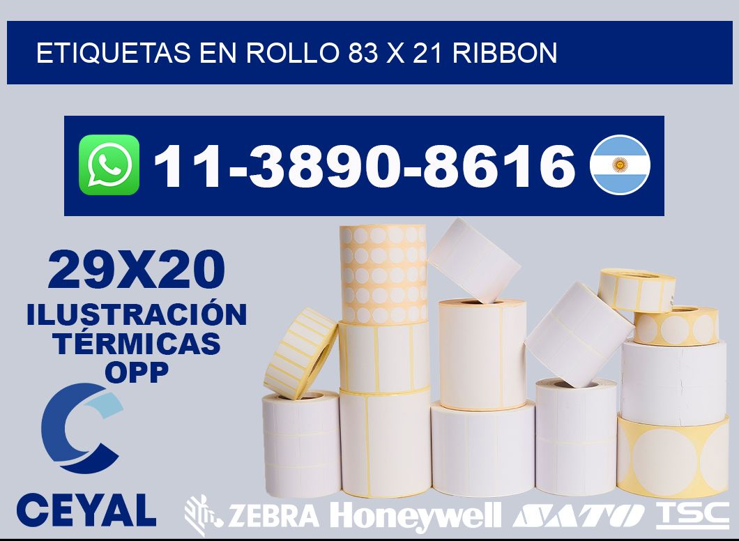 Etiquetas en rollo 83 x 21 ribbon