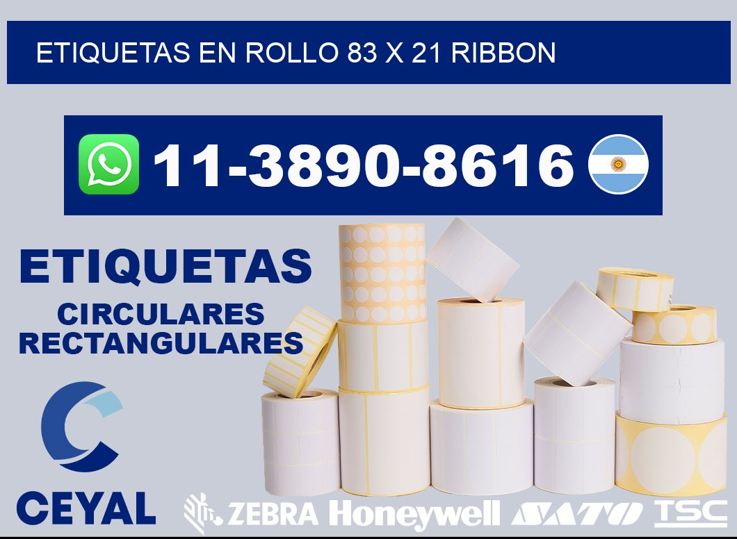 Etiquetas en rollo 83 x 21 ribbon