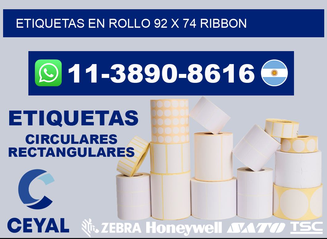 Etiquetas en rollo 92 x 74 ribbon