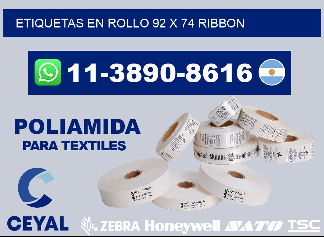 Etiquetas en rollo 92 x 74 ribbon