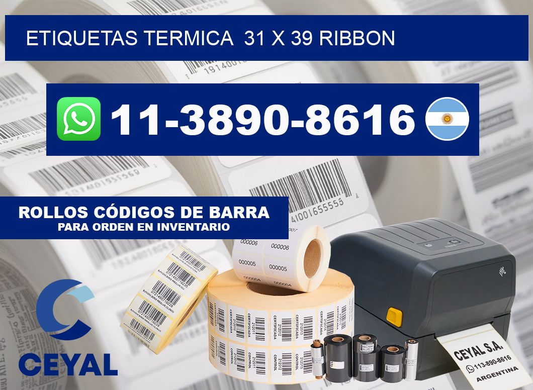 Etiquetas termica  31 x 39 ribbon
