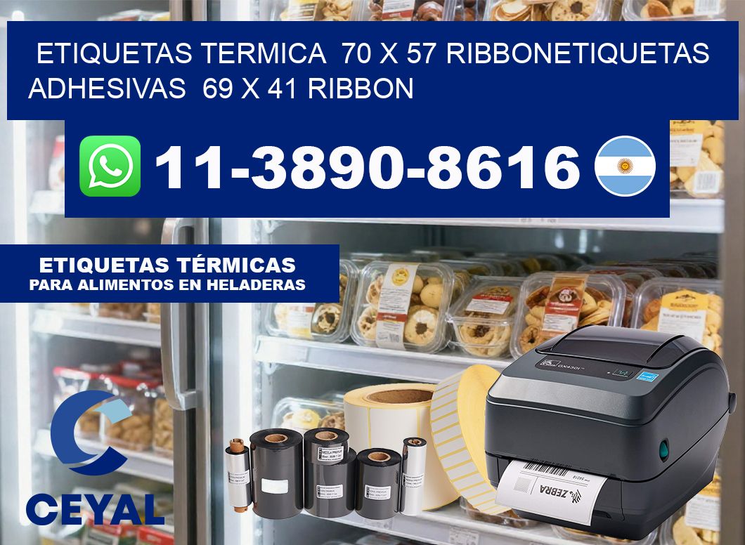 Etiquetas termica  70 x 57 ribbonEtiquetas adhesivas  69 x 41 ribbon