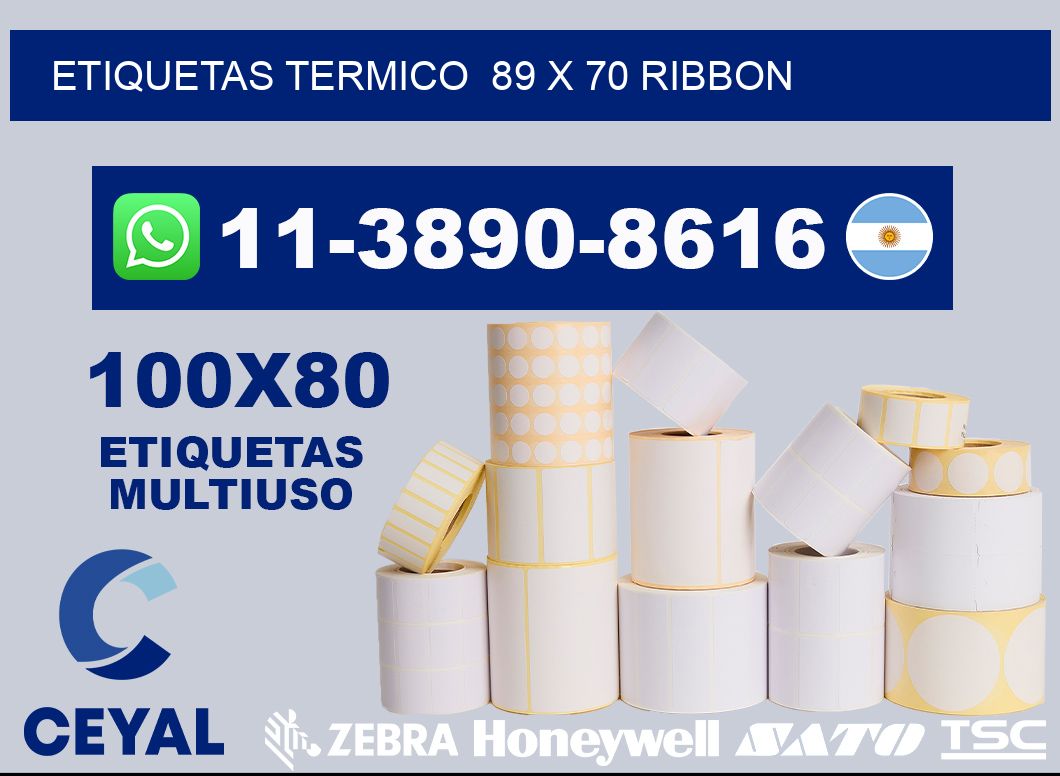 Etiquetas termico  89 x 70 ribbon