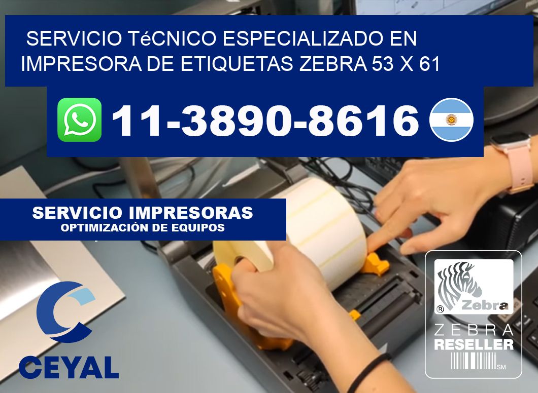 Servicio Técnico Especializado en Impresora de Etiquetas Zebra 53 x 61