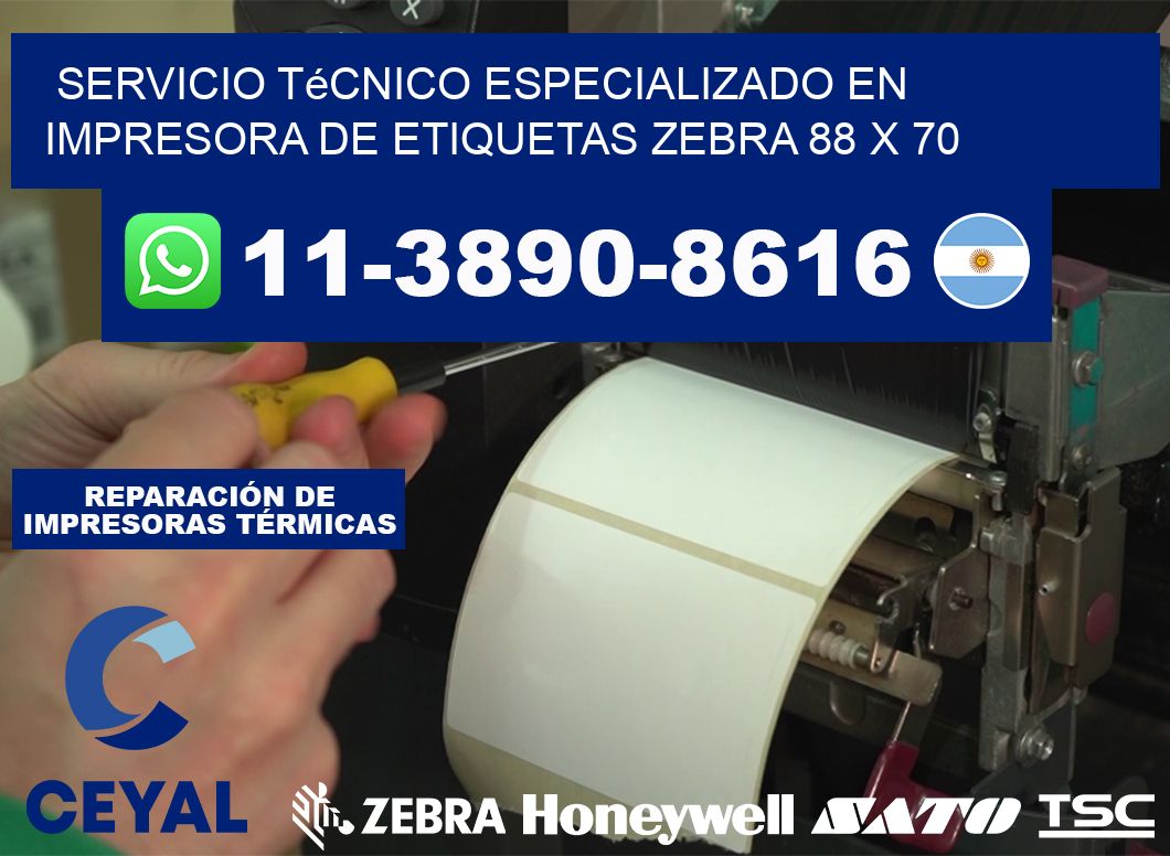 Servicio Técnico Especializado en Impresora de Etiquetas Zebra 88 x 70