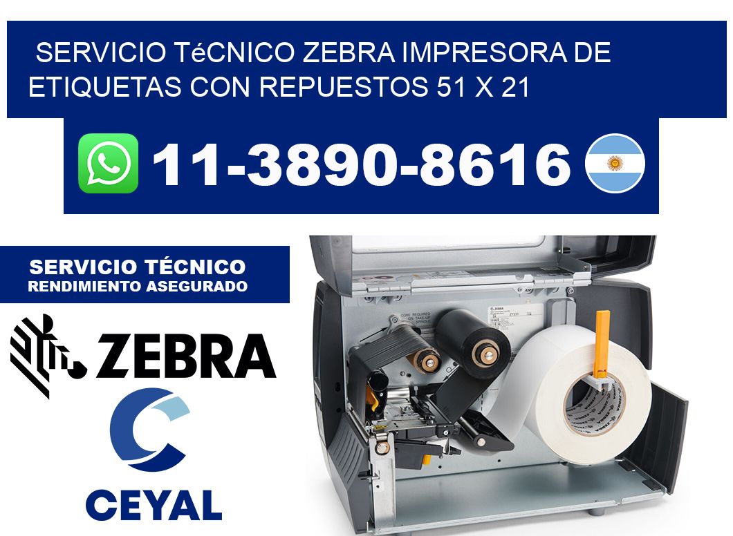 Servicio Técnico Zebra Impresora de Etiquetas con Repuestos 51 x 21