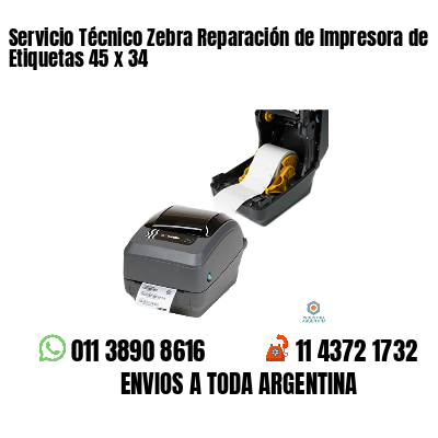 Servicio Técnico Zebra Reparación de Impresora de Etiquetas 45 x 34
