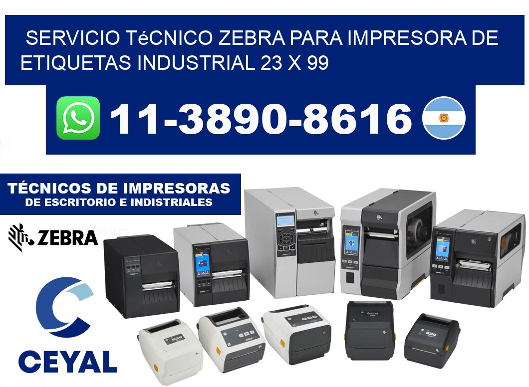 Servicio Técnico Zebra para Impresora de Etiquetas Industrial 23 x 99