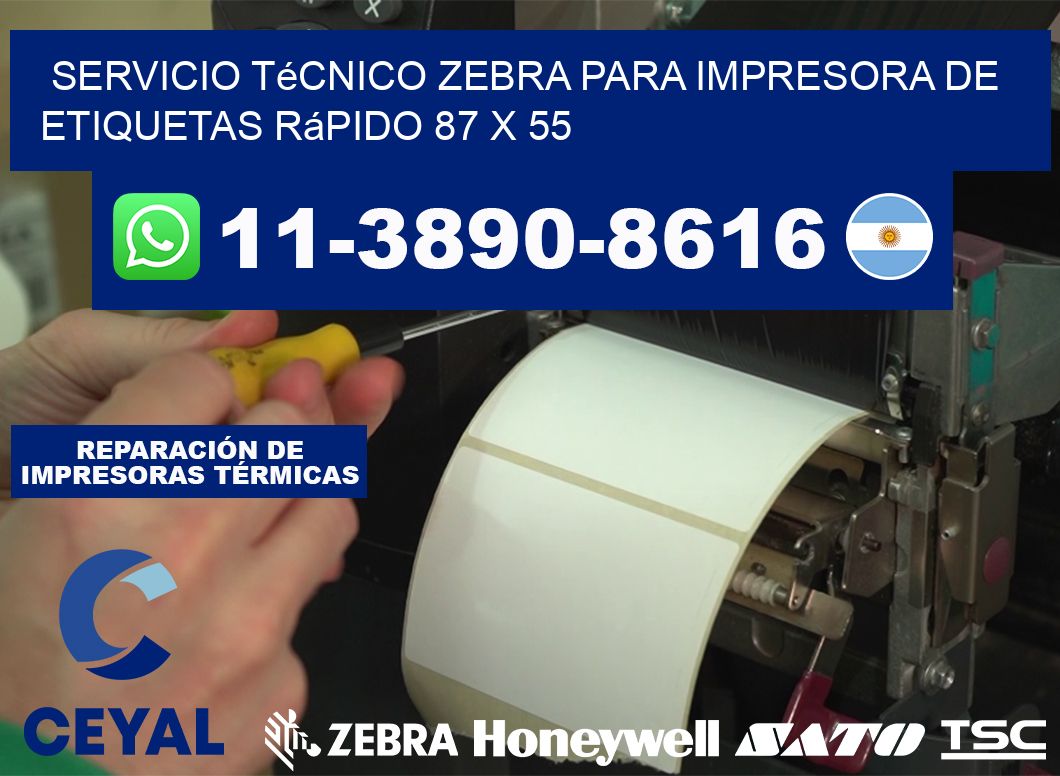 Servicio Técnico Zebra para Impresora de Etiquetas Rápido 87 x 55