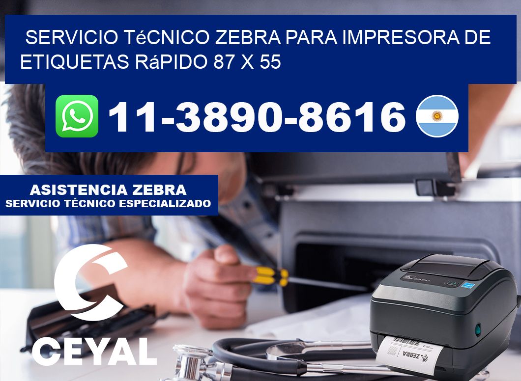 Servicio Técnico Zebra para Impresora de Etiquetas Rápido 87 x 55