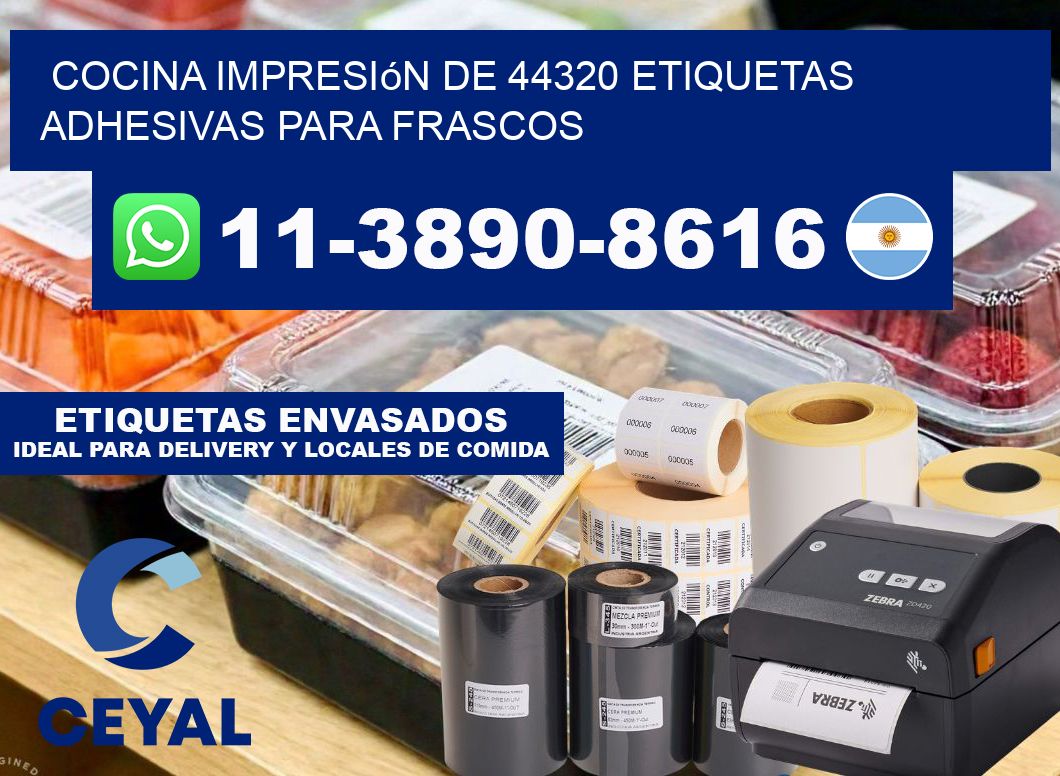 cocina impresión de 44320 etiquetas adhesivas para frascos