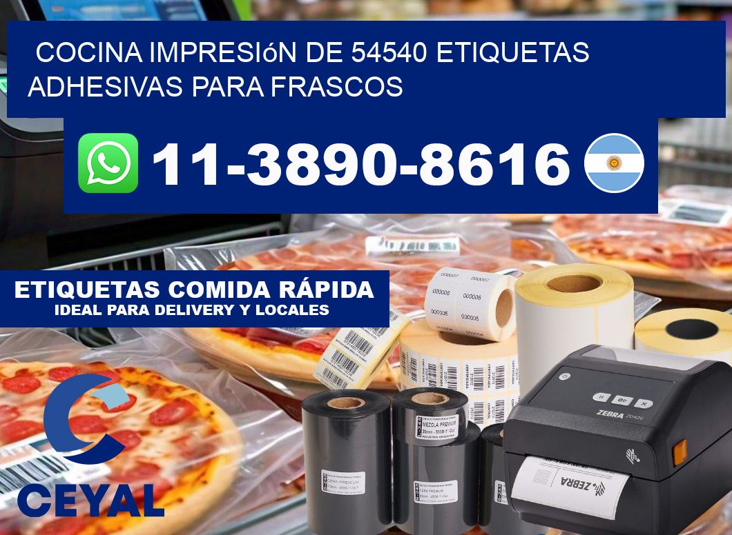 cocina impresión de 54540 etiquetas adhesivas para frascos