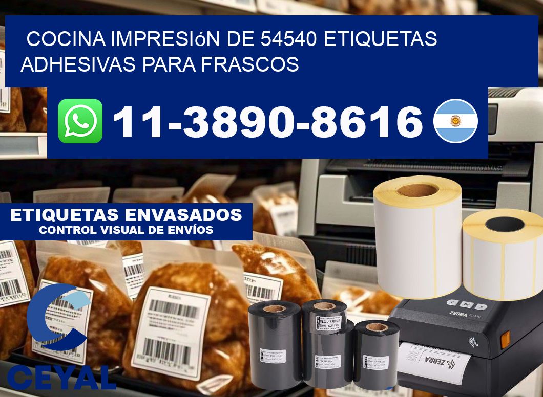 cocina impresión de 54540 etiquetas adhesivas para frascos