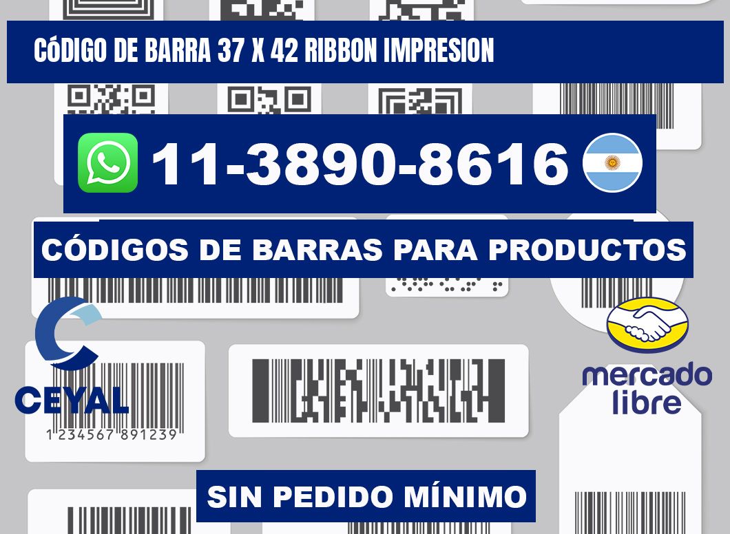 código de barra 37 x 42 ribbon impresion