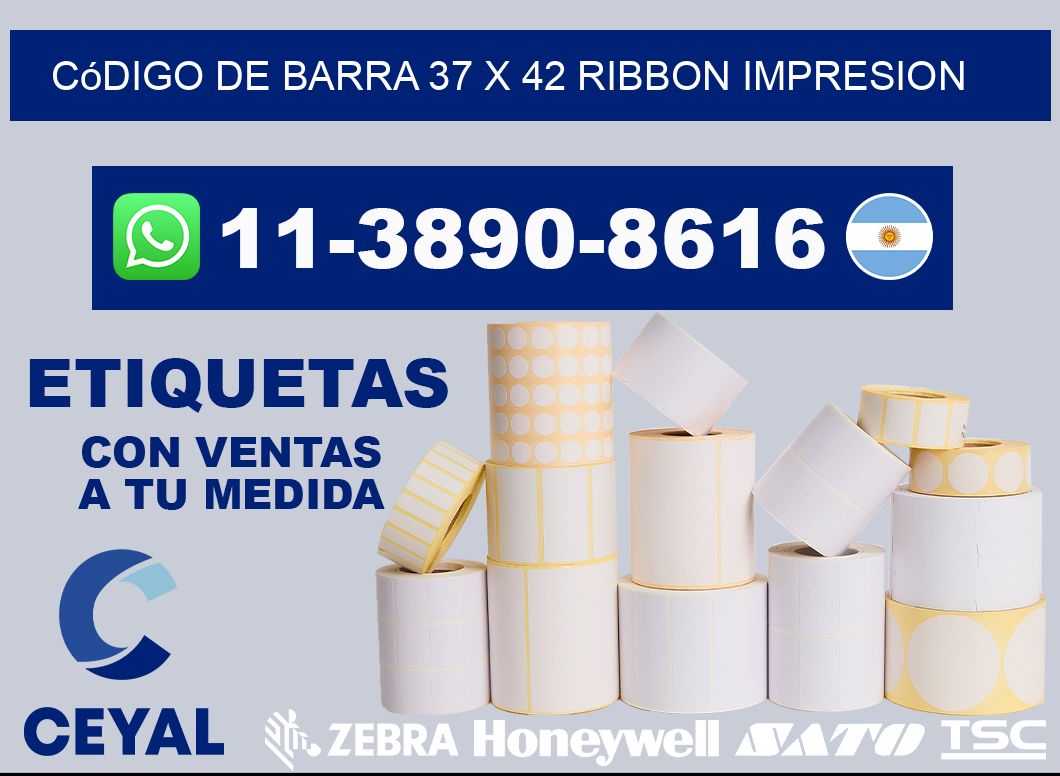 código de barra 37 x 42 ribbon impresion